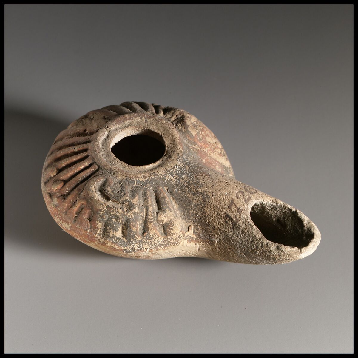 Terracotta oil lamp, Terracotta, Greek