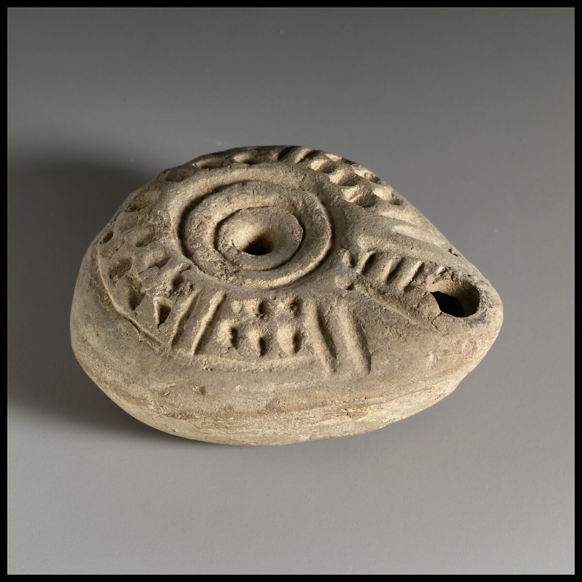 Terracotta oil lamp, Terracotta, Roman, Egyptian (?)