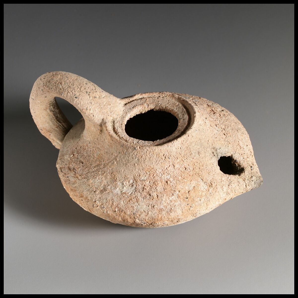 Terracotta oil lamp, Terracotta, Greek