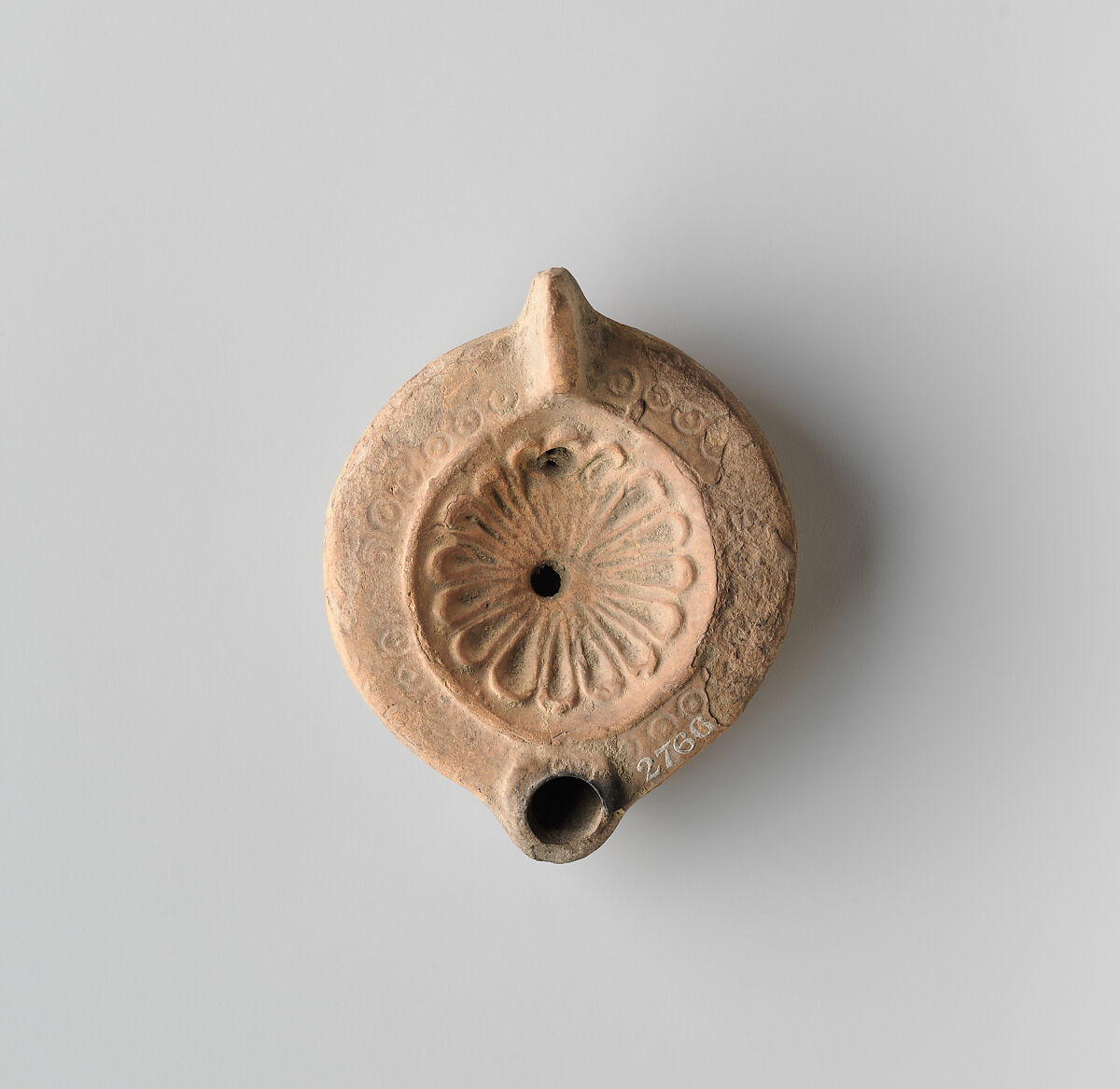 Terracotta oil lamp, Terracotta, Roman 