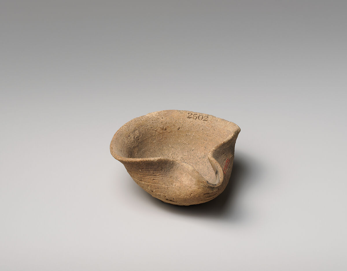 Terracotta saucer-shaped lamp, Terracotta, Cypriot