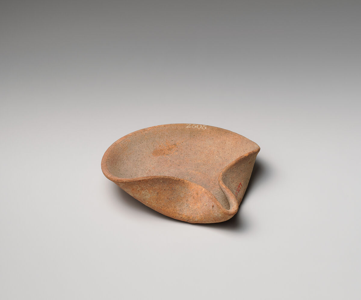 Terracotta saucer-shaped lamp, Terracotta, Cypriot