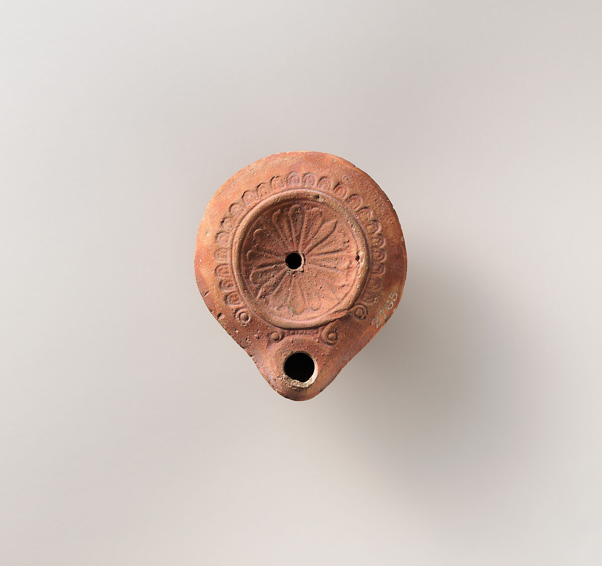 Terracotta oil lamp, Terracotta, Roman 