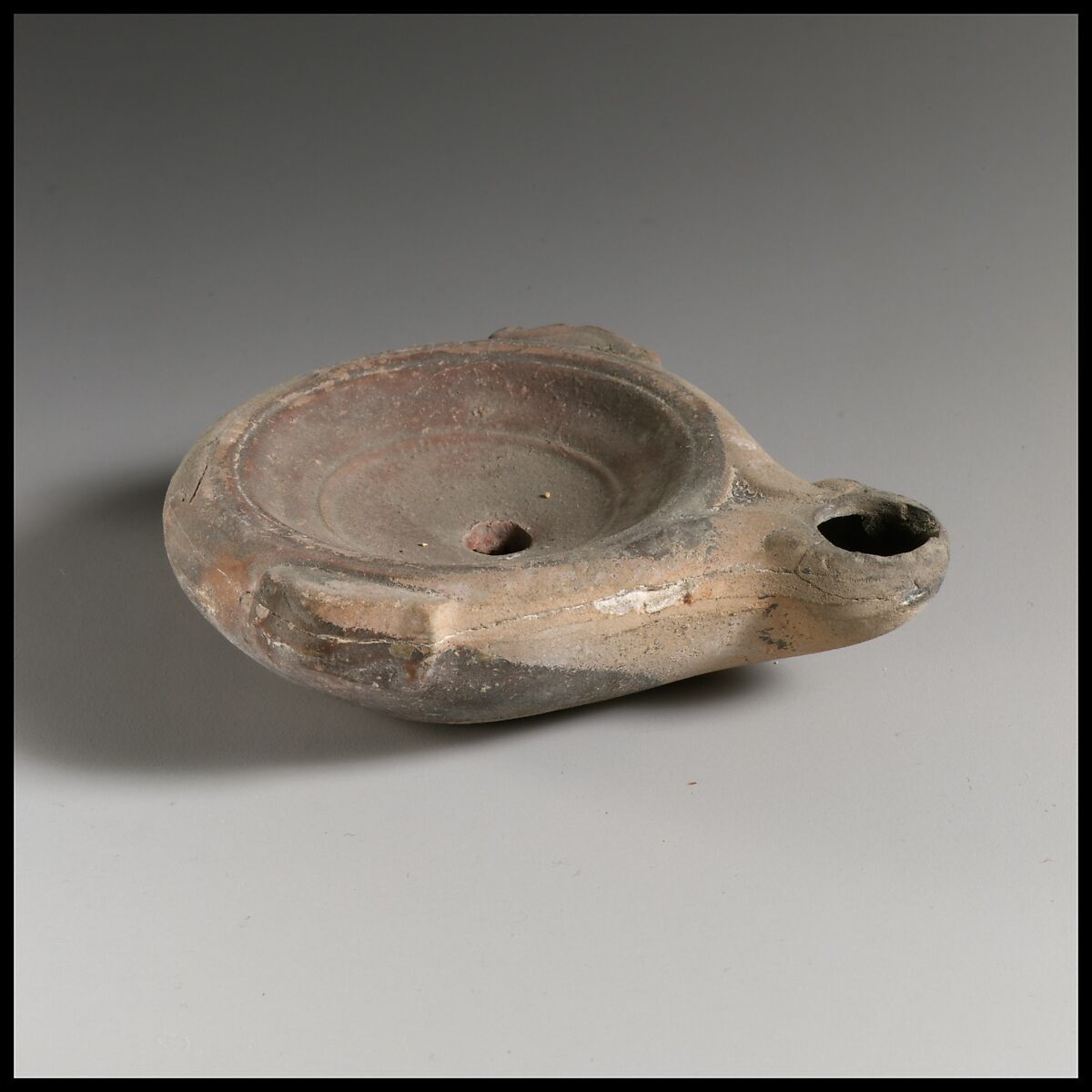 Terracotta oil lamp, Terracotta, Roman