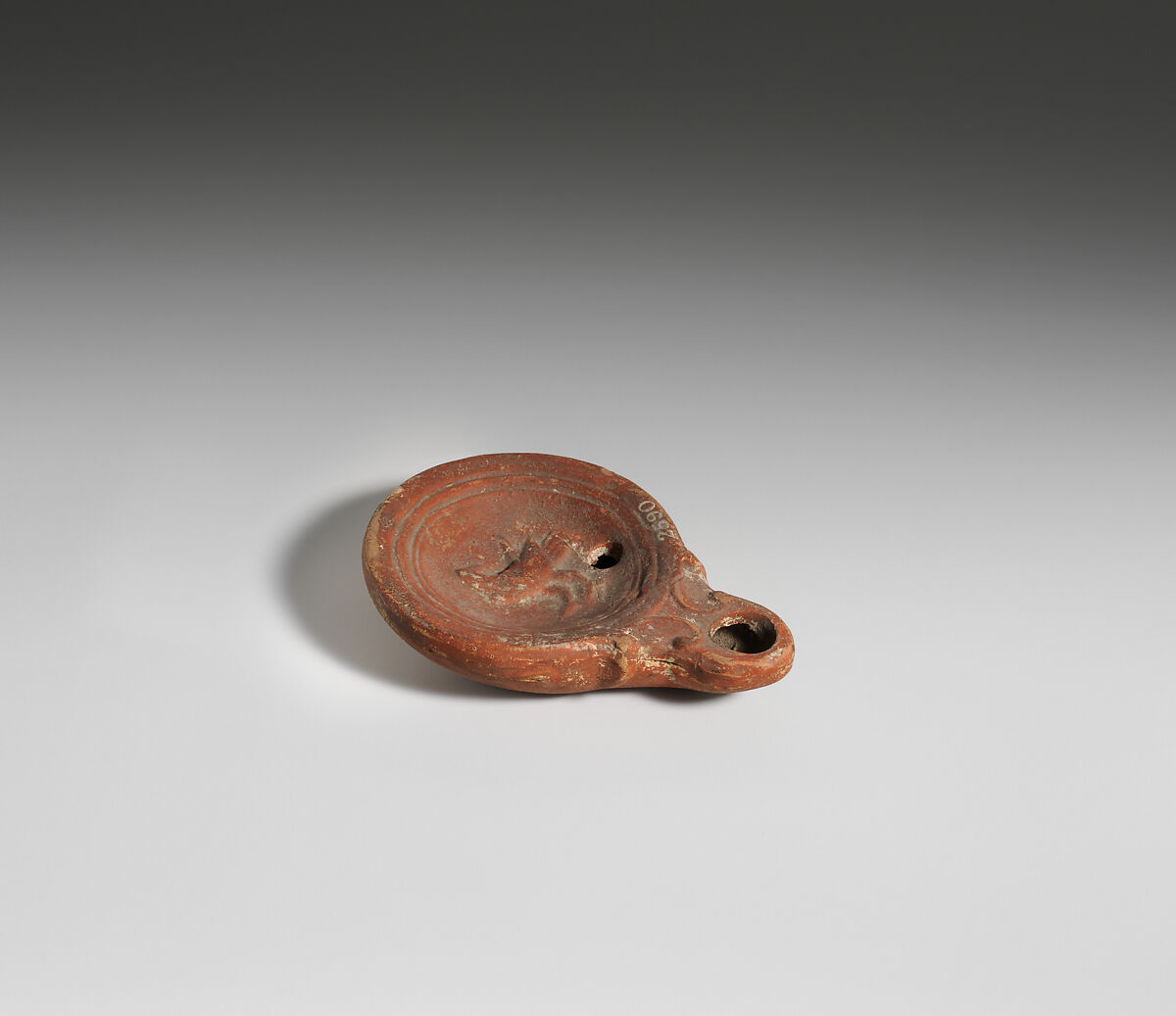 Terracotta oil lamp, Terracotta, Roman