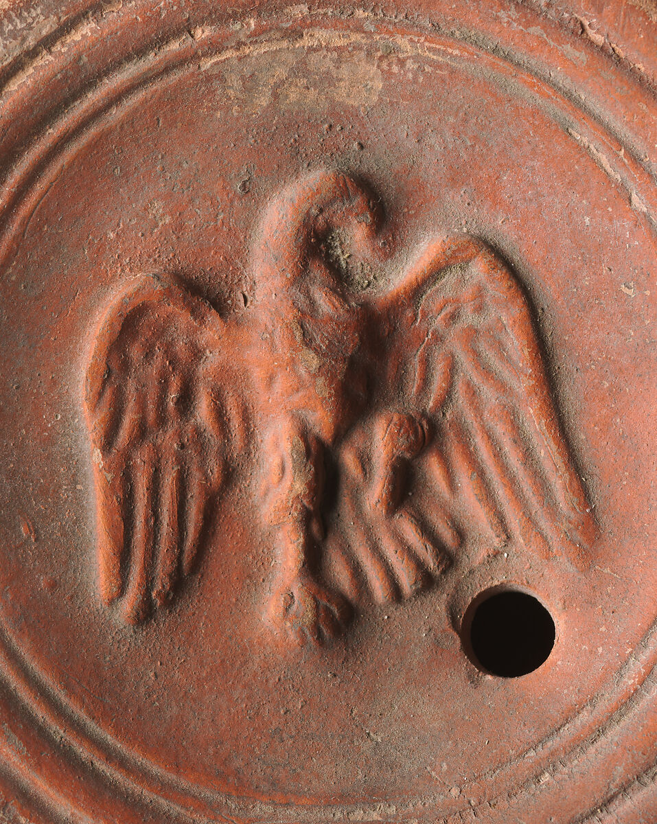 Terracotta oil lamp, Terracotta, Roman