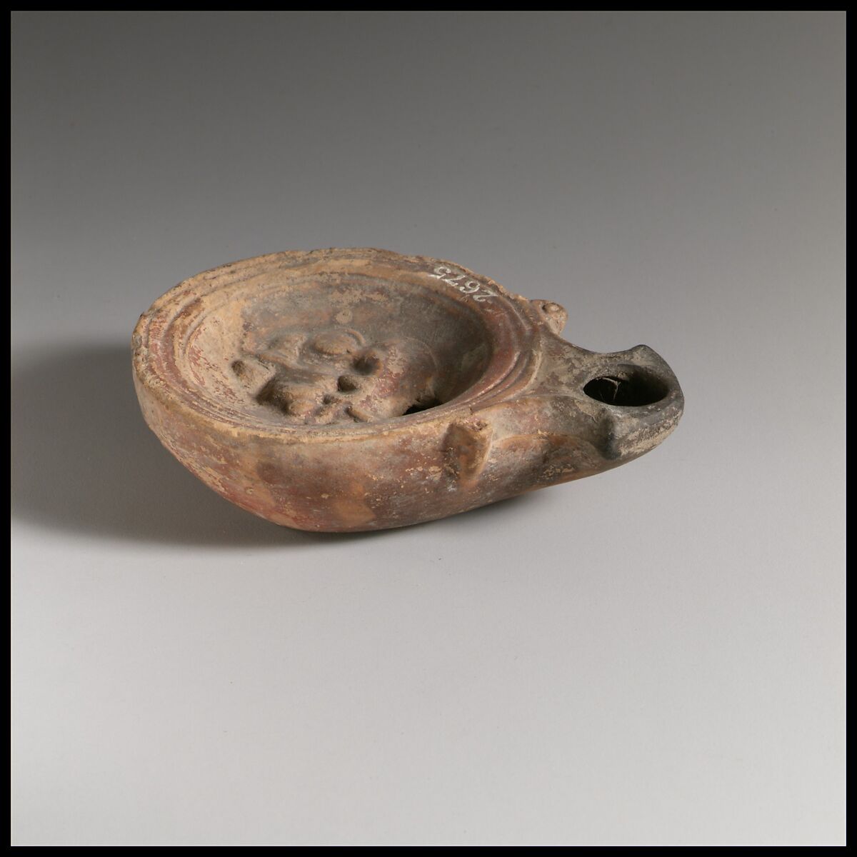Terracotta oil lamp, Terracotta, Roman