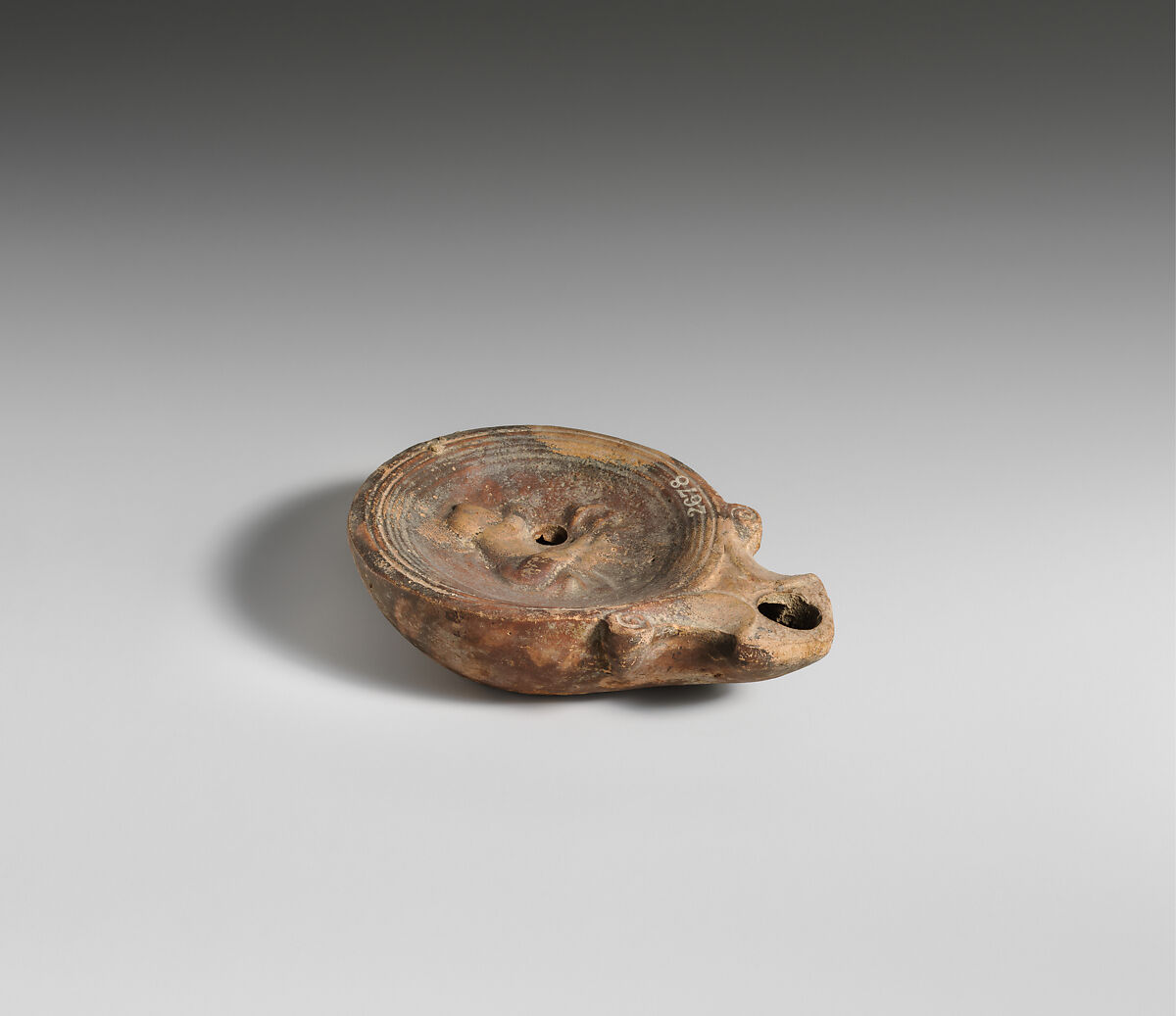 Terracotta oil lamp, Terracotta, Roman