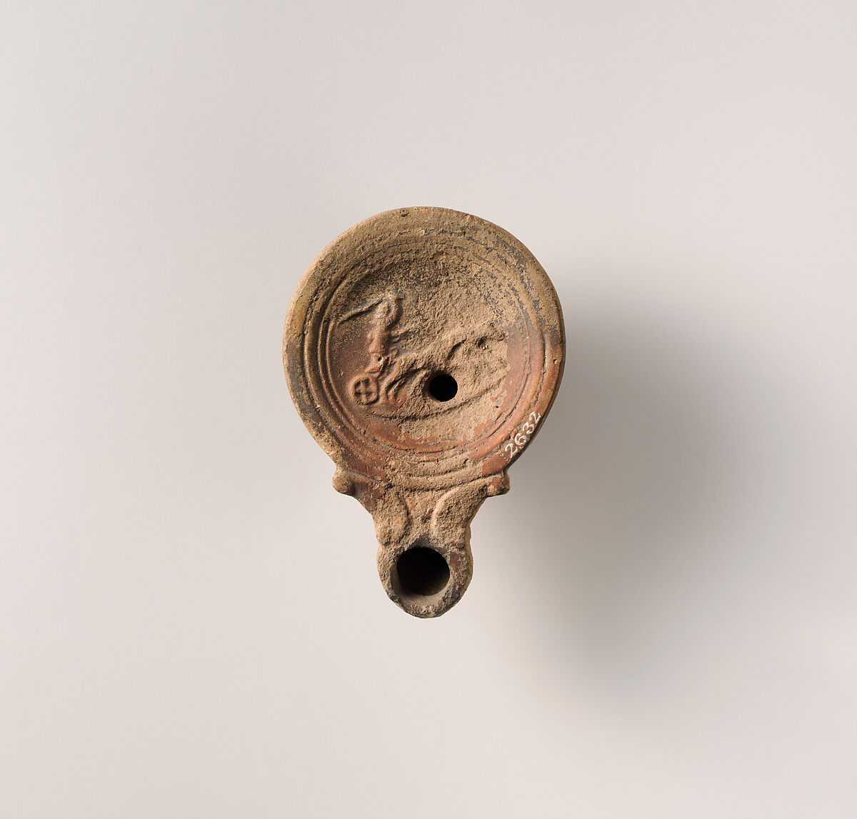 Terracotta oil lamp, Terracotta, Roman 