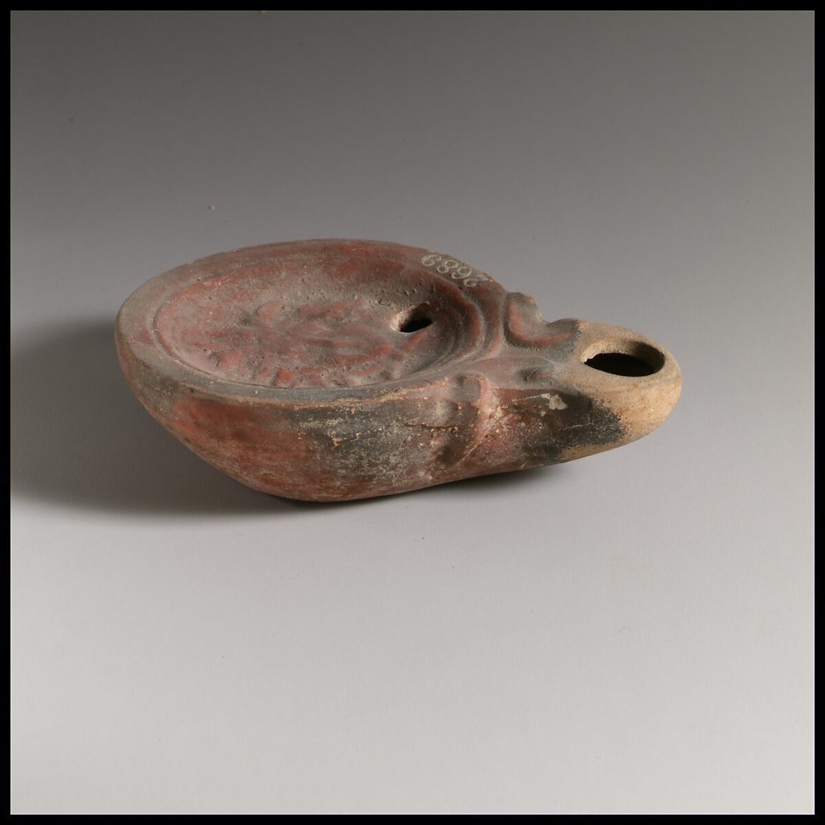 Terracotta oil lamp, Terracotta, Roman
