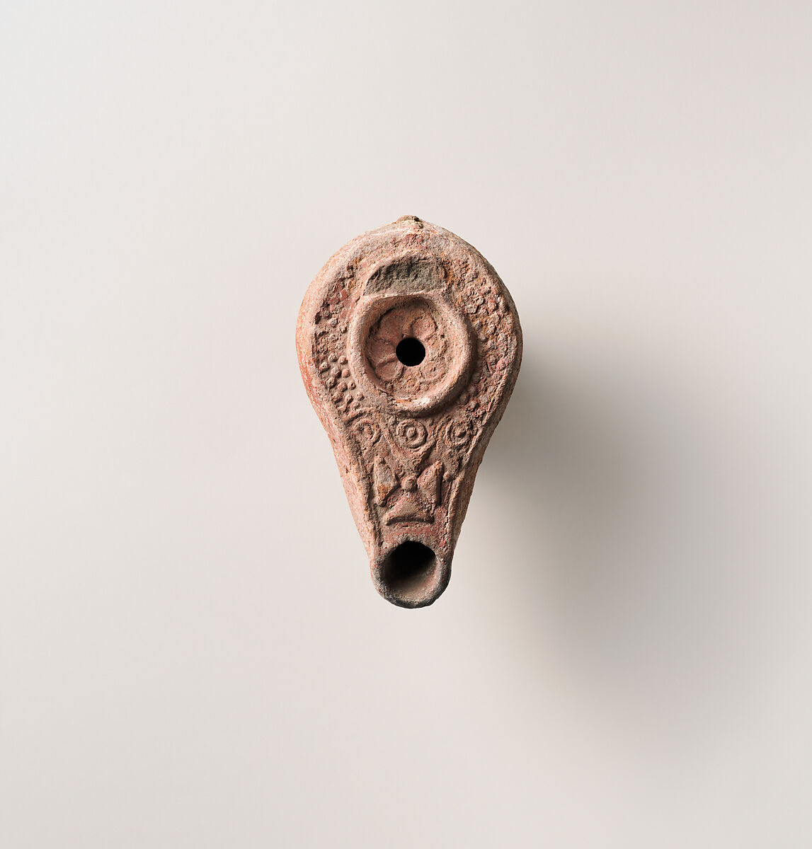 Terracotta oil lamp, Terracotta, Roman 