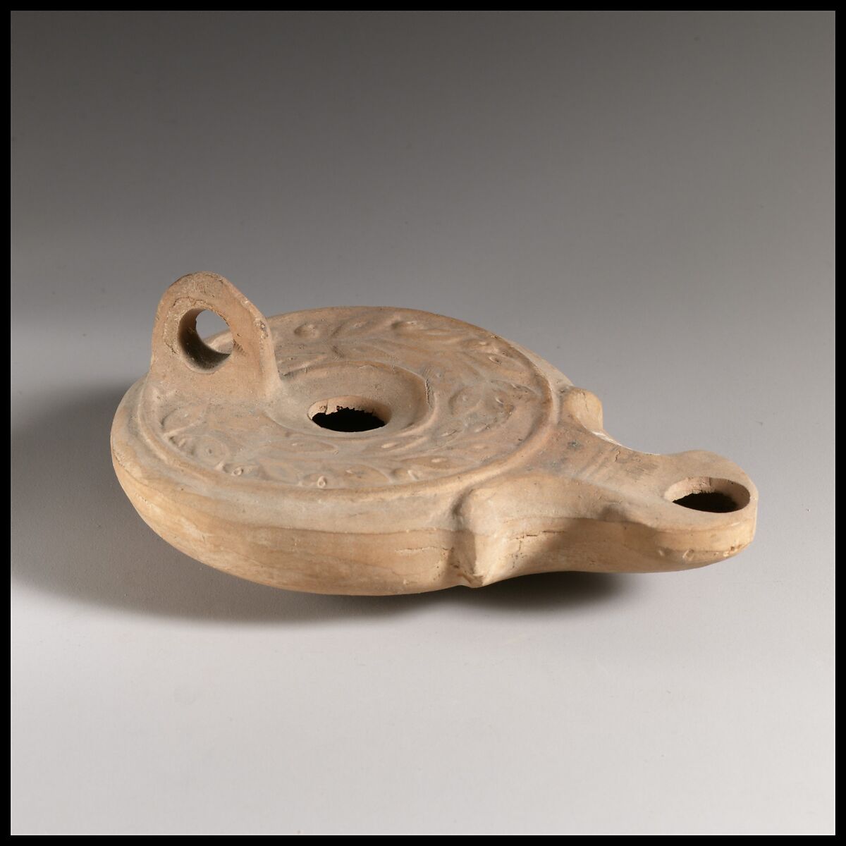 Terracotta oil lamp, Terracotta, Roman