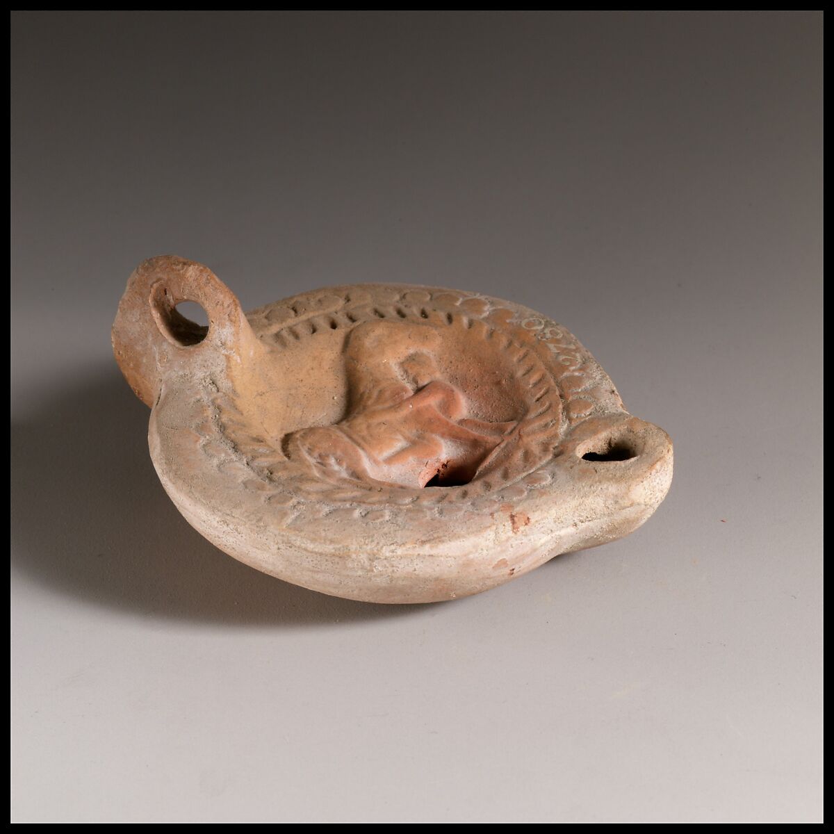 Terracotta oil lamp, Terracotta, Roman, Cypriot