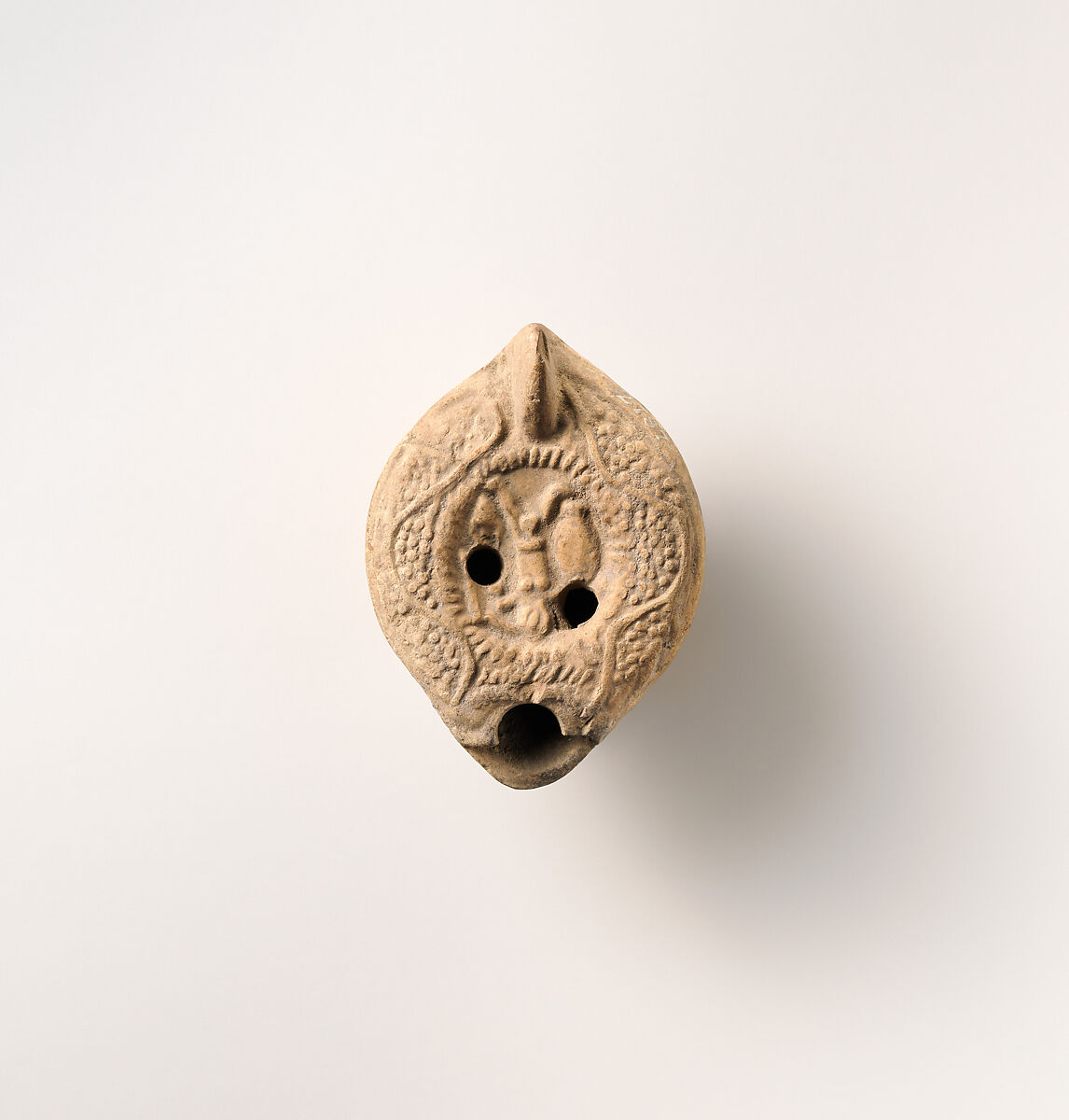 Terracotta oil lamp, Terracotta, Roman 