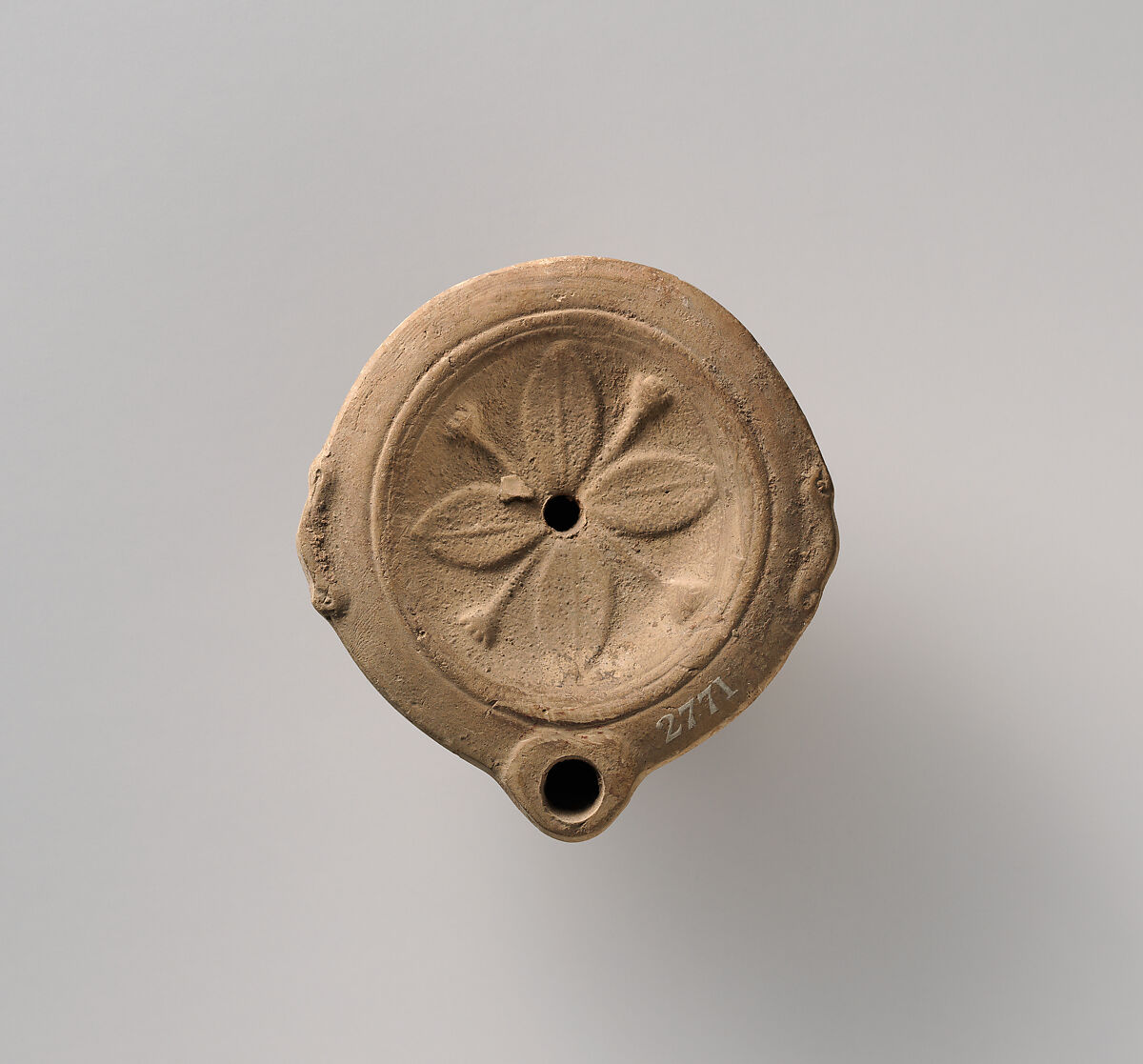 Terracotta oil lamp, Terracotta, Roman 