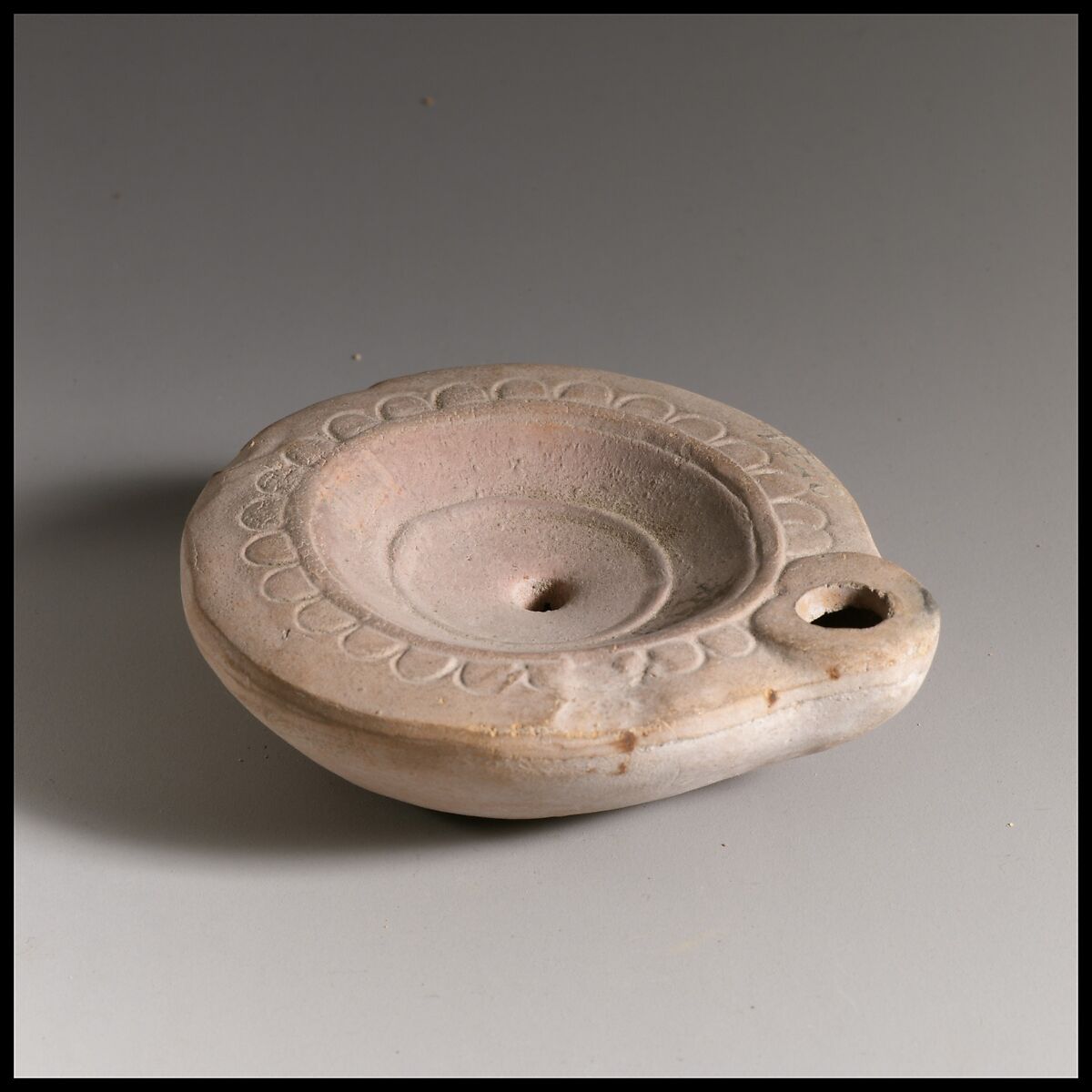 Terracotta oil lamp, Terracotta, Roman