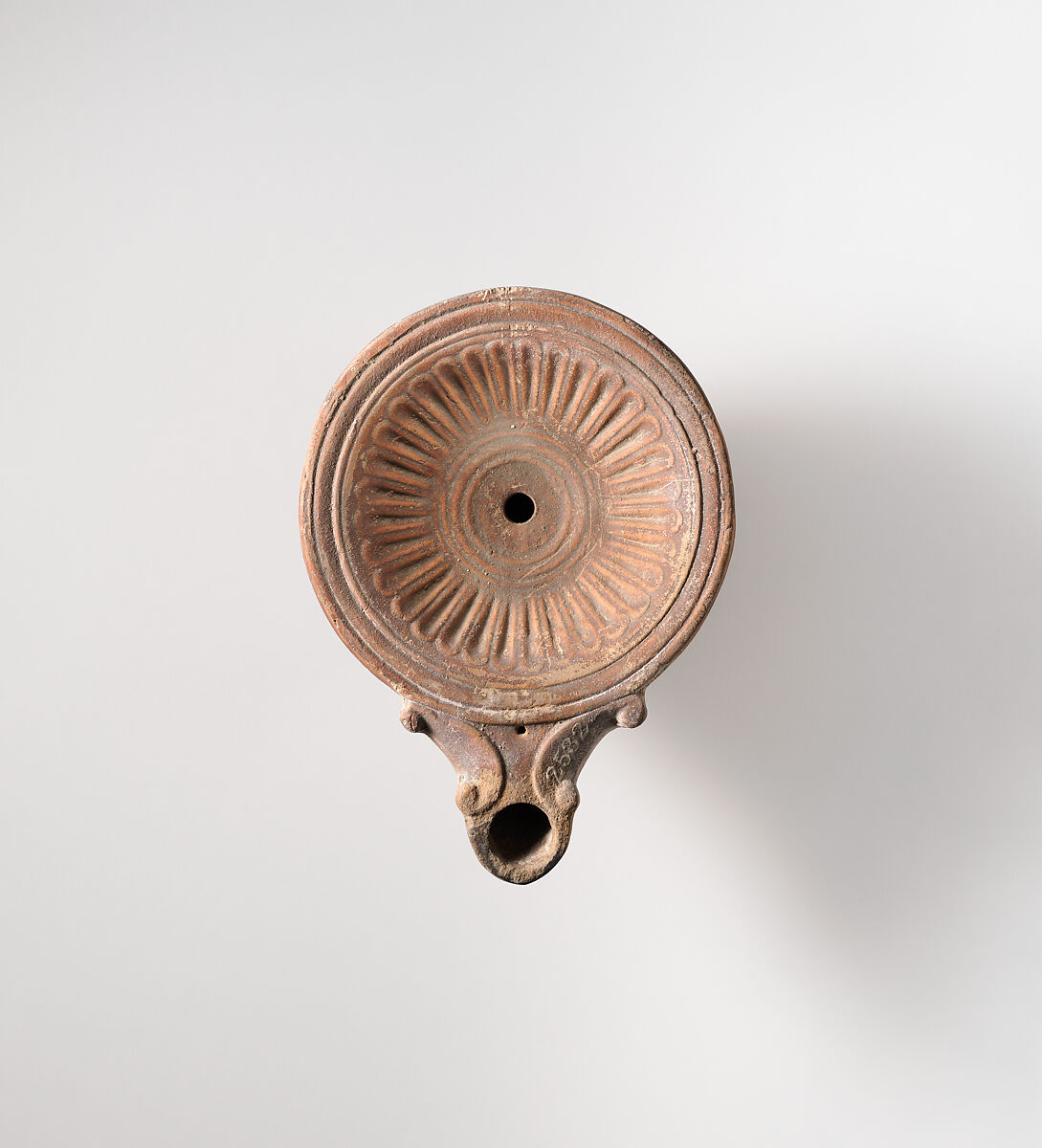 Terracotta oil lamp, Terracotta, Roman 