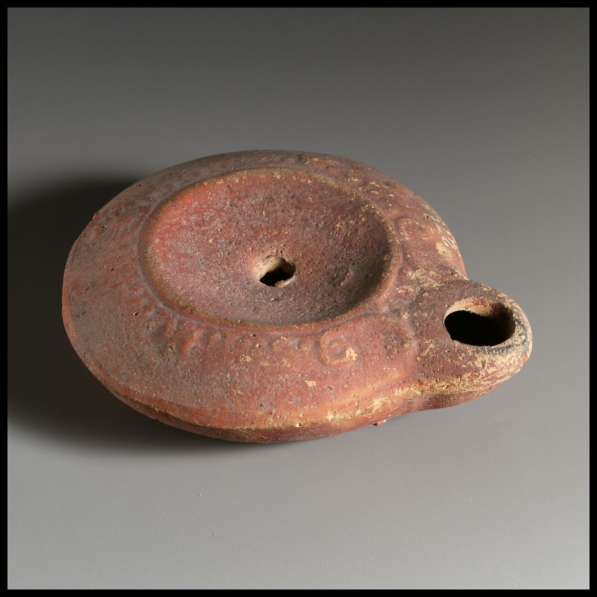 Terracotta oil lamp, Terracotta, Roman, Cnidian