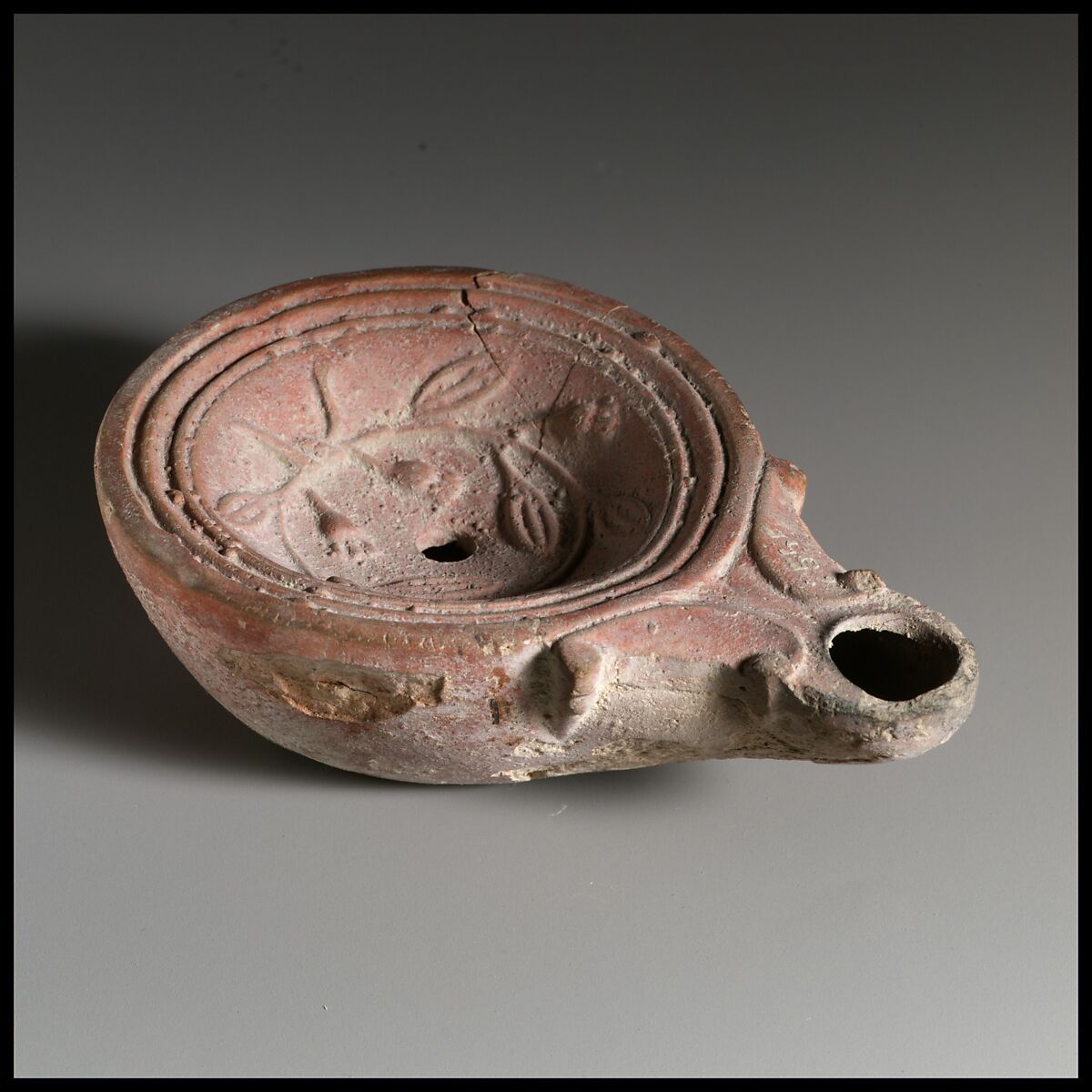 Terracotta oil lamp, Terracotta, Roman, Cypriot