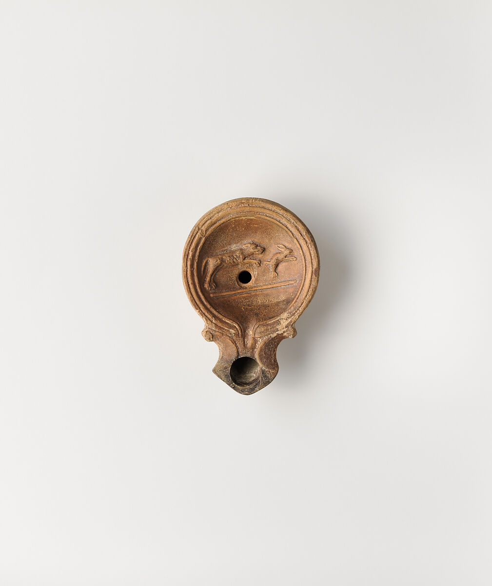 Terracotta oil lamp, Terracotta, Roman, Cypriot 