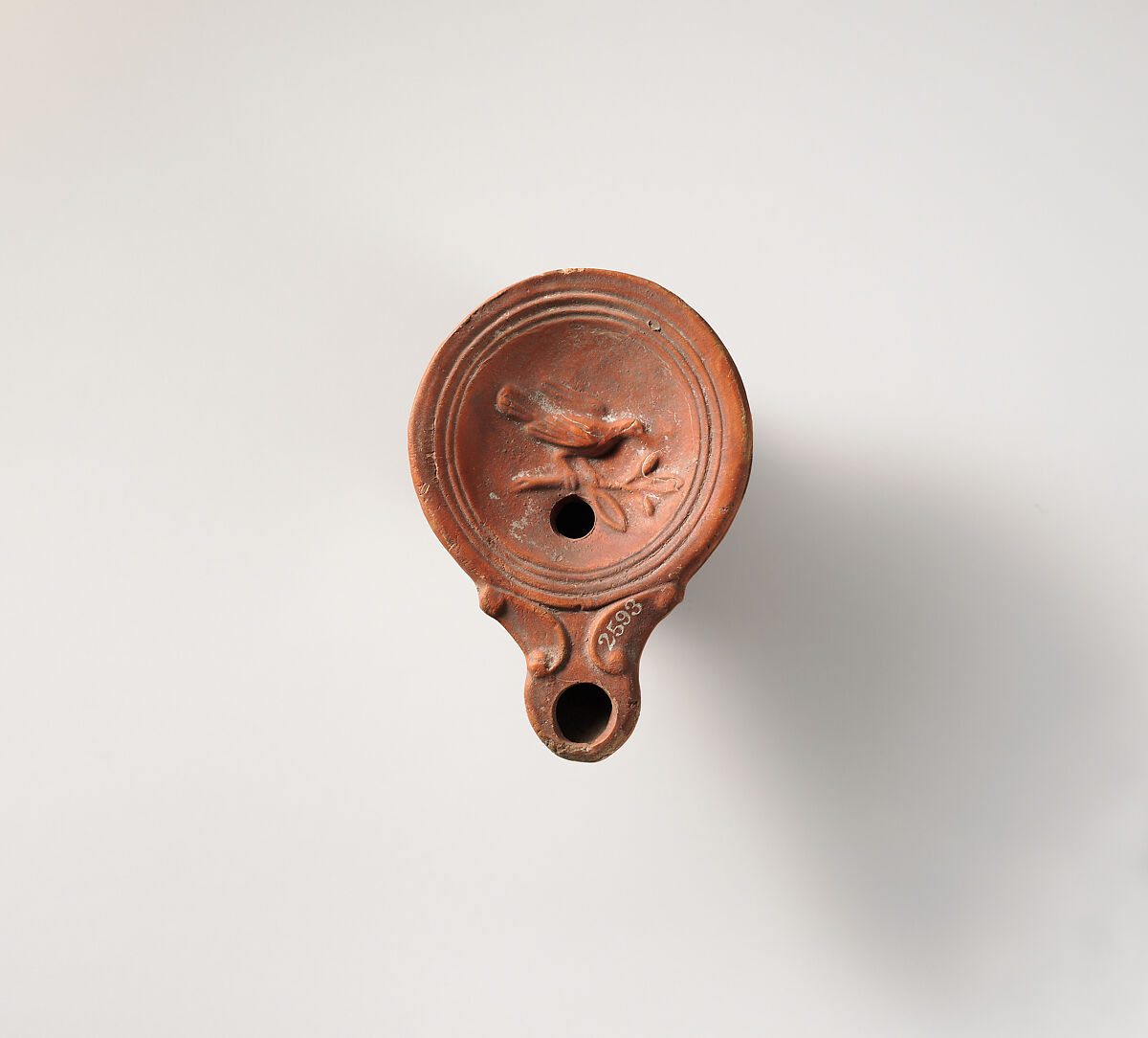 Terracotta oil lamp, Terracotta, Roman 