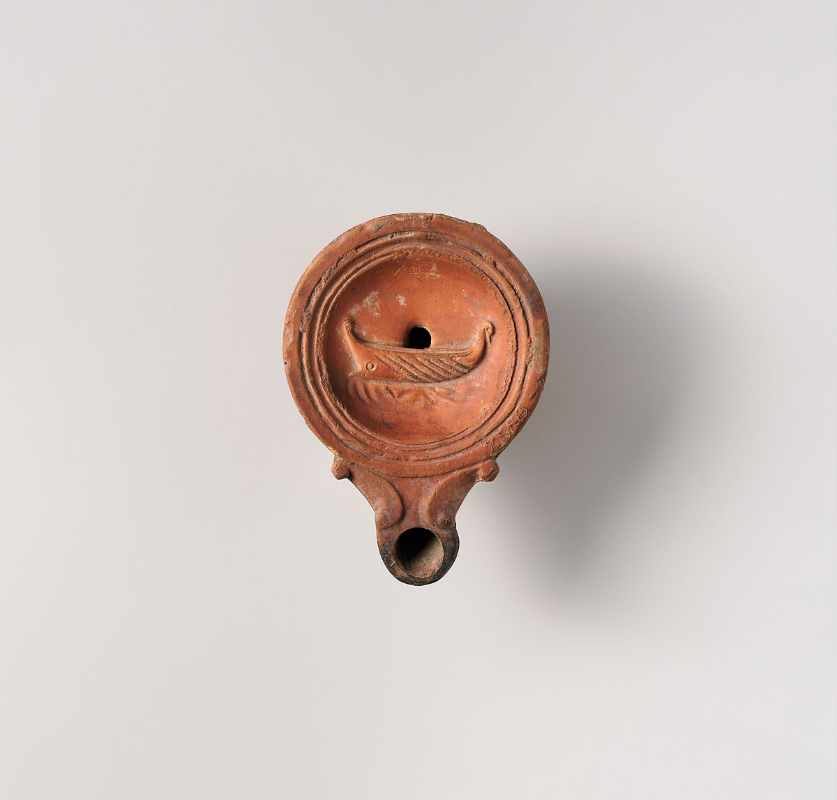 Terracotta oil lamp, Terracotta, Roman, Cypriot 