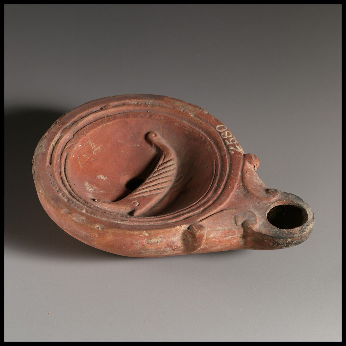Terracotta oil lamp, Terracotta, Roman, Cypriot