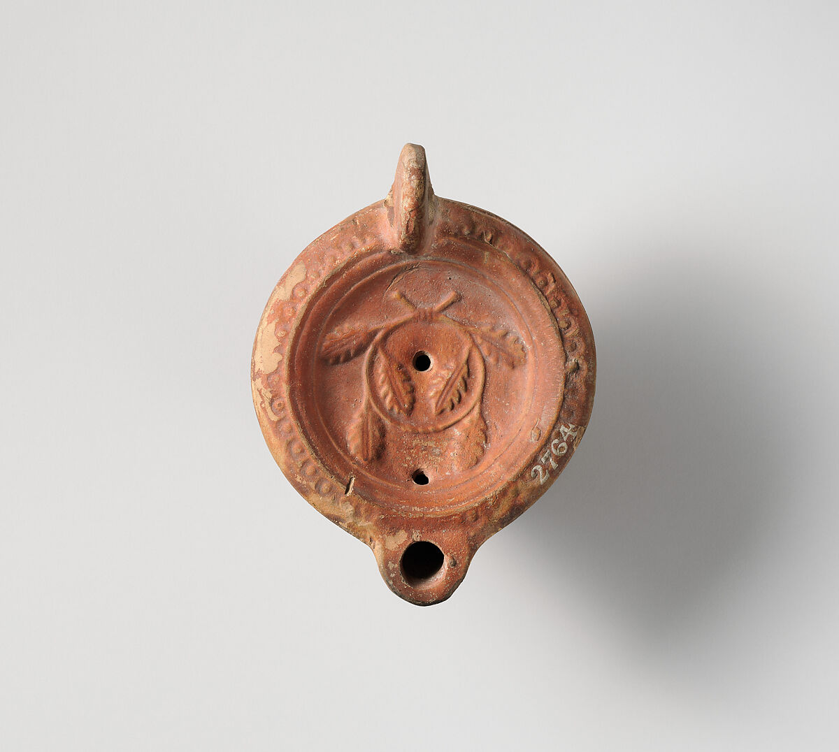 Terracotta oil lamp, Terracotta, Roman 