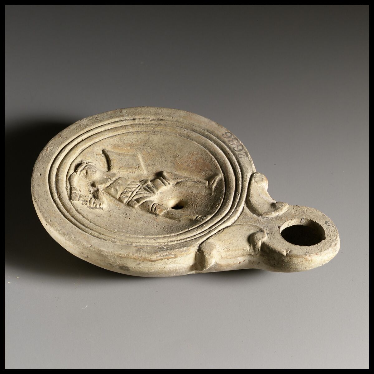 Terracotta oil lamp, Terracotta, Roman, Cypriot