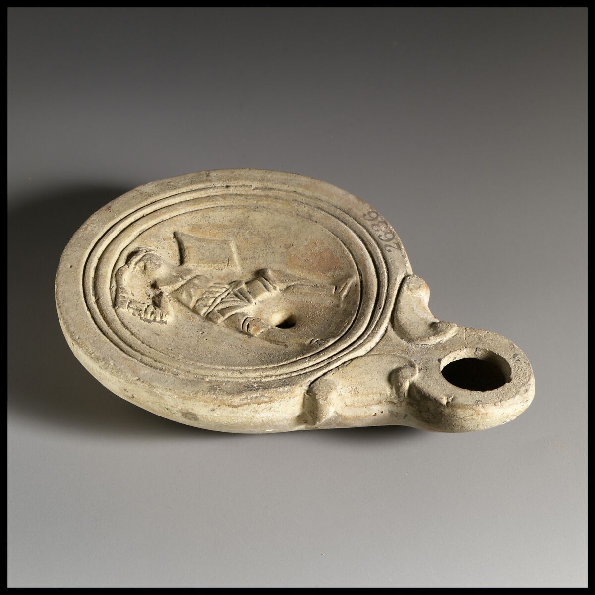 Terracotta oil lamp, Terracotta, Roman, Cypriot