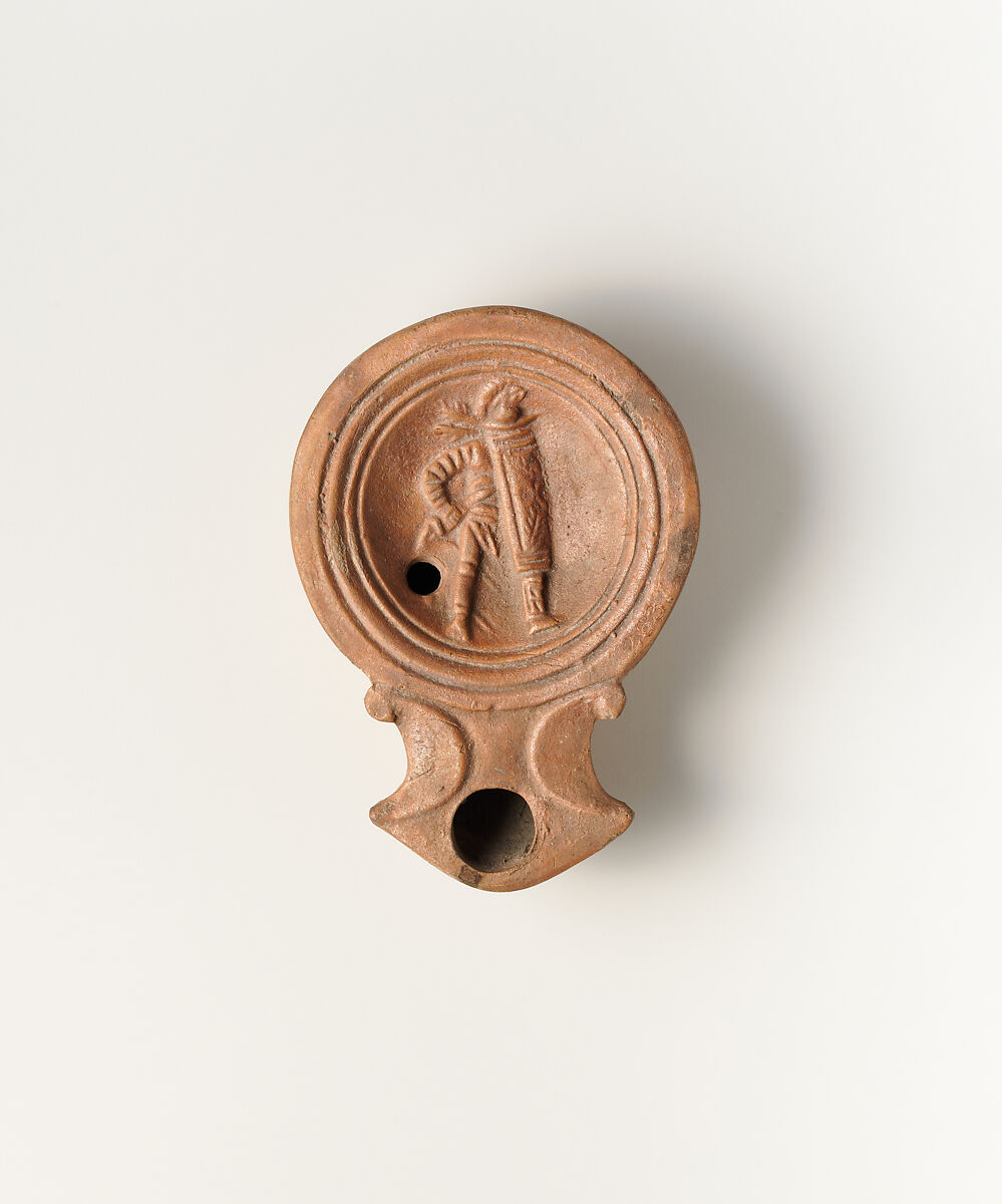 Terracotta oil lamp, Terracotta, Roman 