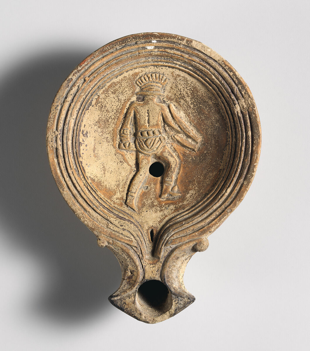 Terracotta oil lamp