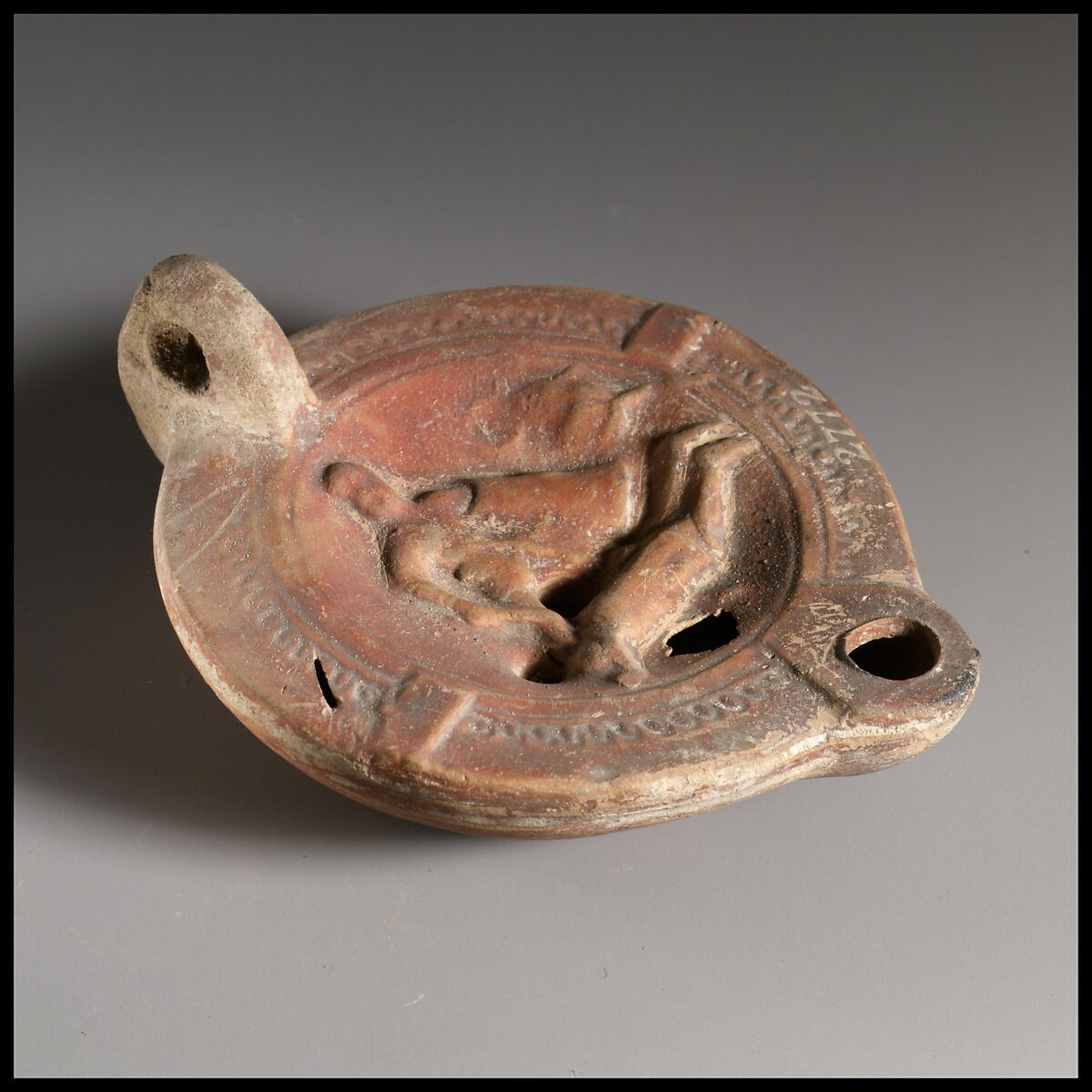 Terracotta oil lamp, Terracotta, Roman, Cypriot