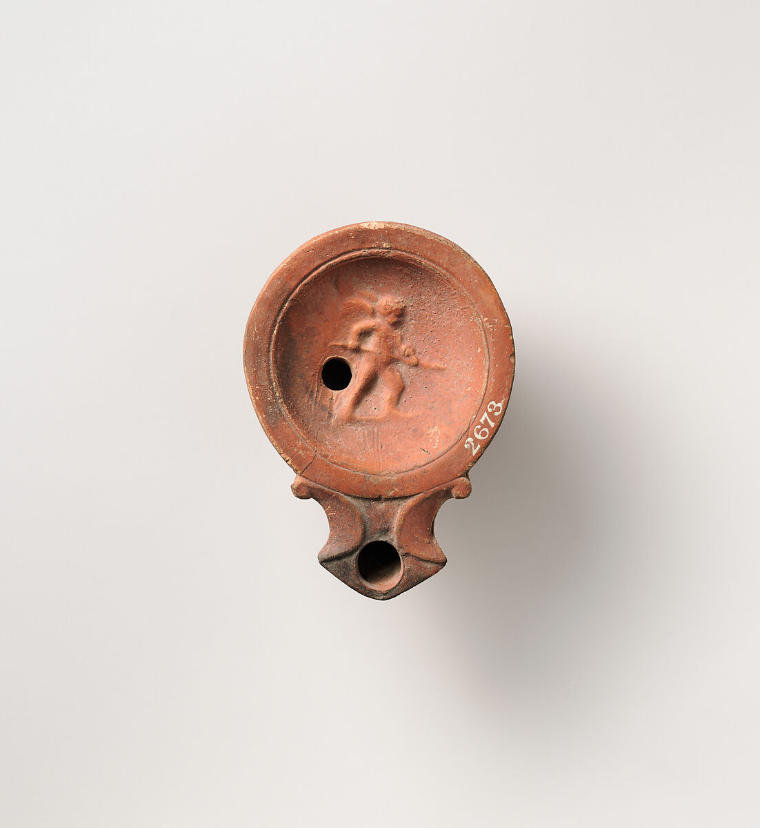 Terracotta oil lamp, Terracotta, Roman 