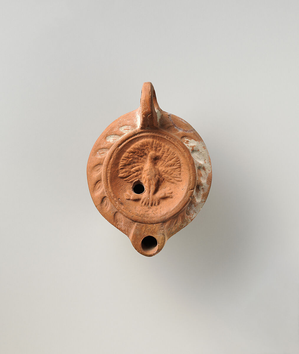 Terracotta oil lamp, Terracotta, Roman, Cypriot 