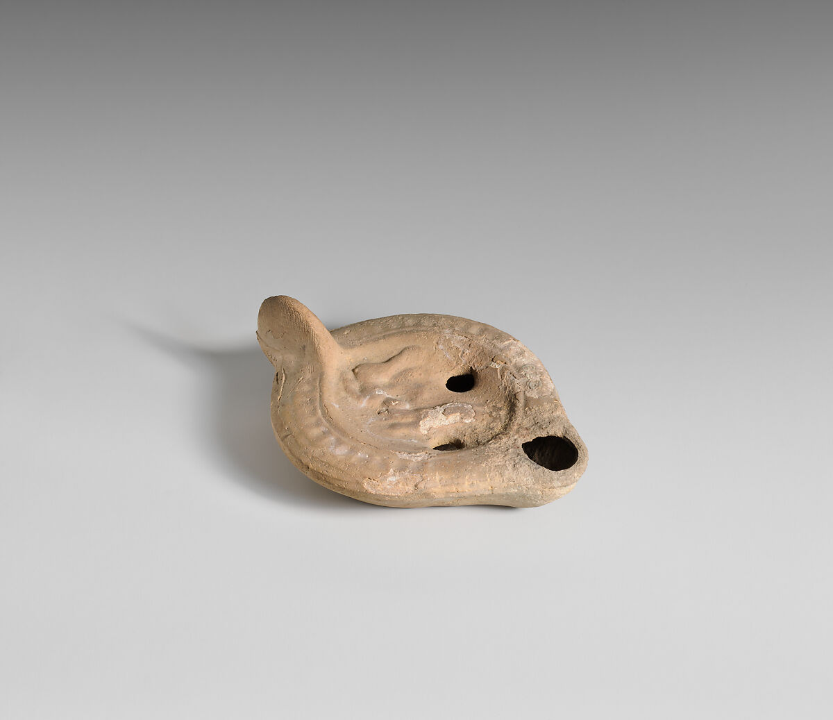 Terracotta oil lamp, Terracotta, Roman