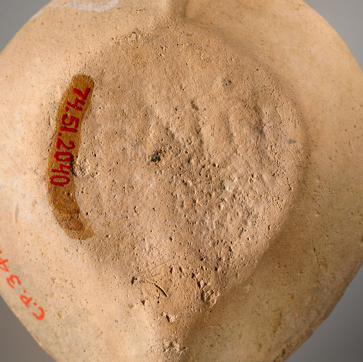 Terracotta oil lamp, Terracotta, Roman