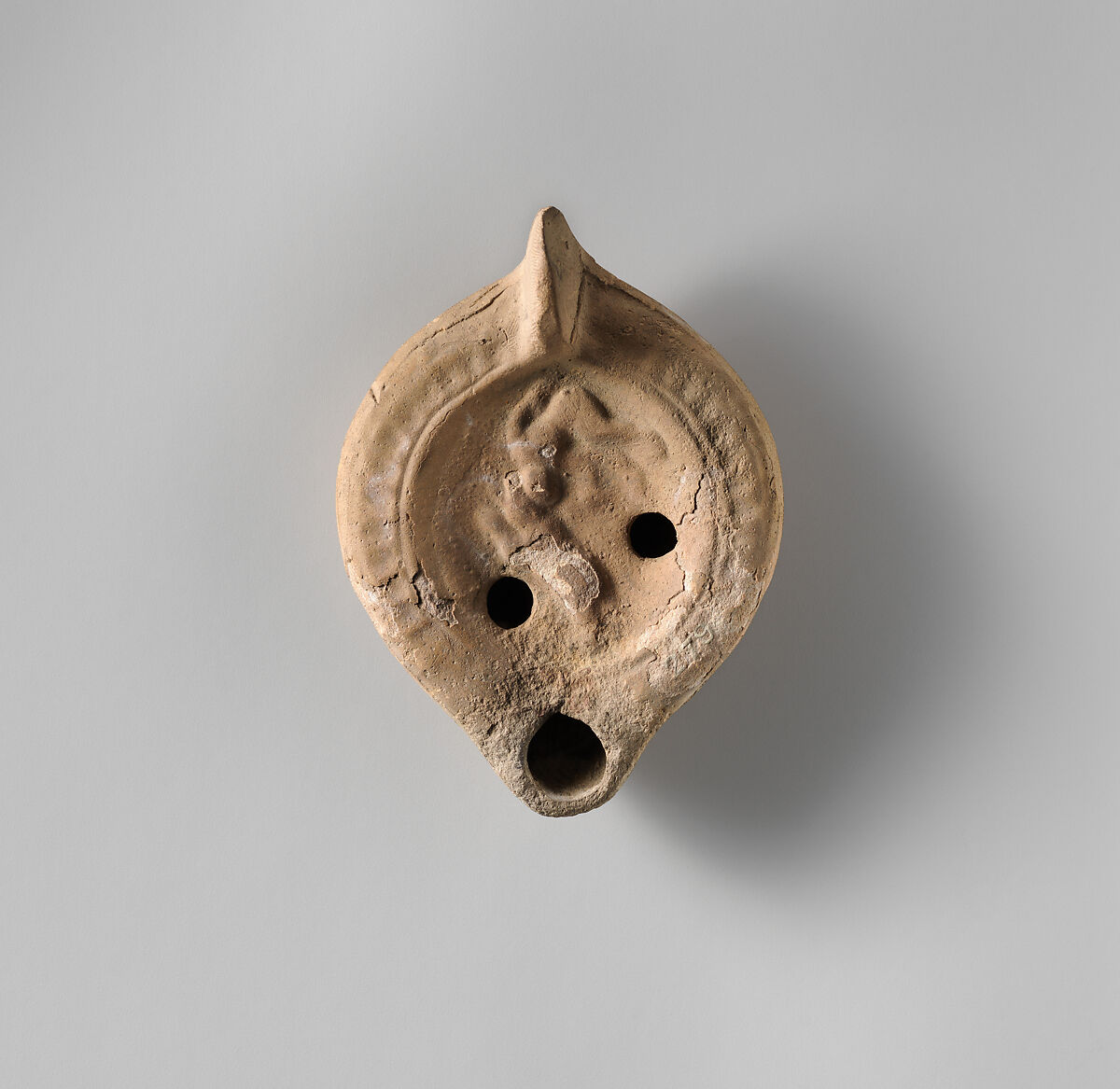 Terracotta oil lamp, Terracotta, Roman 