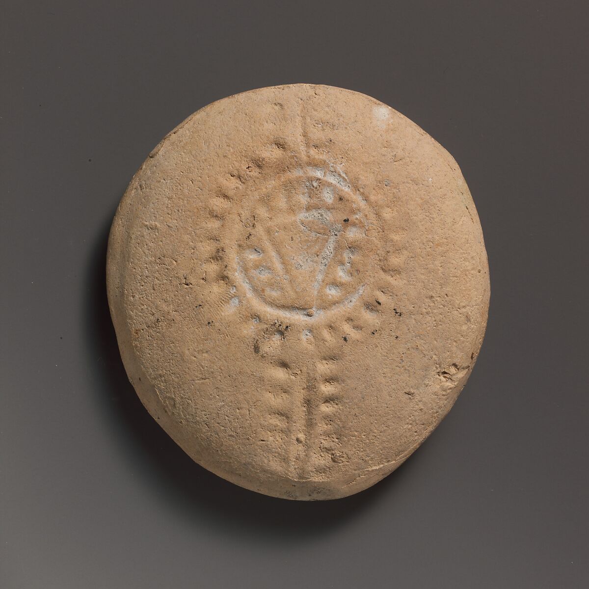 Terracotta oil lamp, Terracotta, Roman