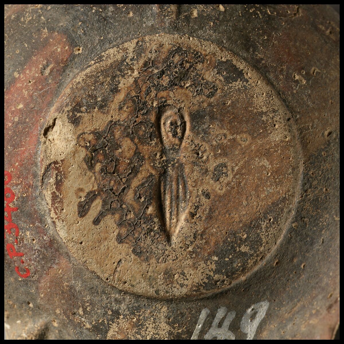 Terracotta oil lamp, Terracotta, Roman