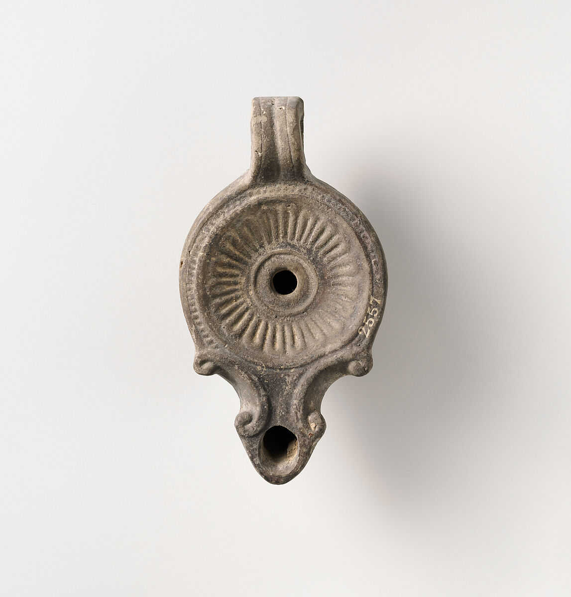 Terracotta oil lamp, Terracotta, Roman 