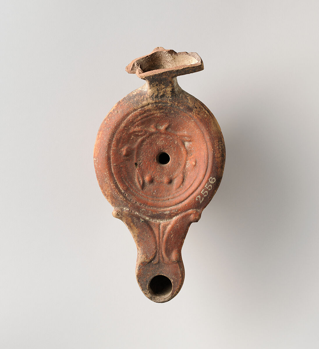 Terracotta oil lamp, Terracotta, Roman 