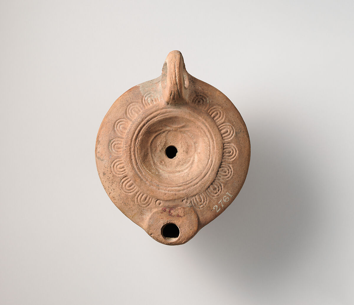 Terracotta oil lamp, Terracotta, Roman 