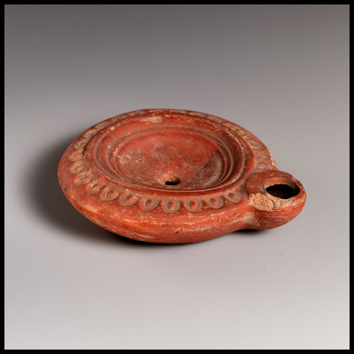 Terracotta oil lamp, Terracotta, Roman