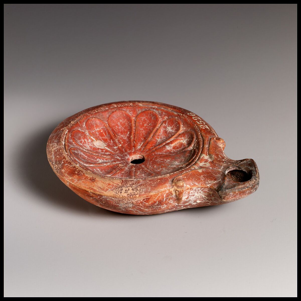 Terracotta oil lamp, Terracotta, Roman