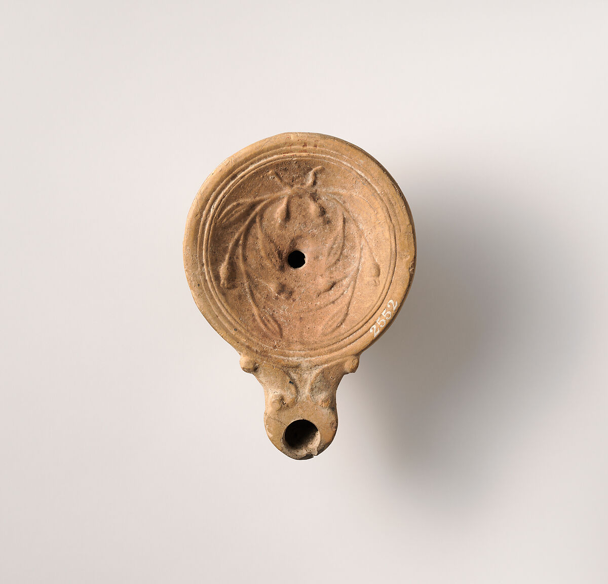 Terracotta oil lamp, Terracotta, Roman 