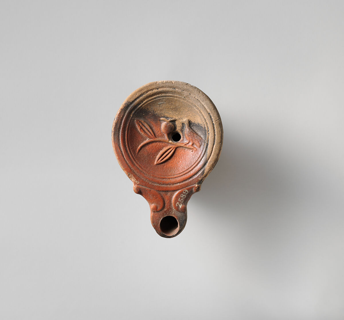 Terracotta oil lamp, Terracotta, Roman, Cypriot 