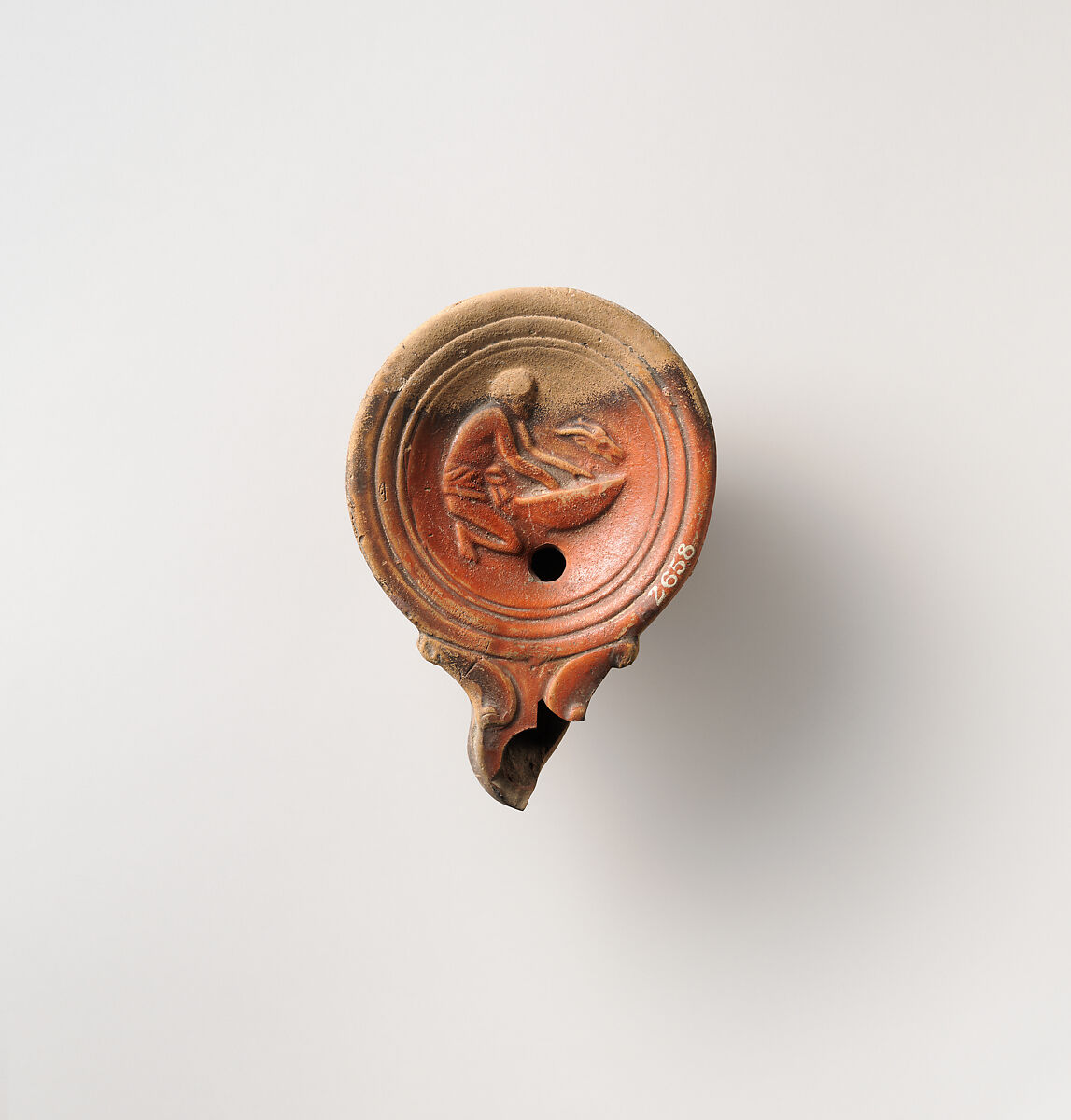 Terracotta oil lamp, Terracotta, Roman, Cypriot 