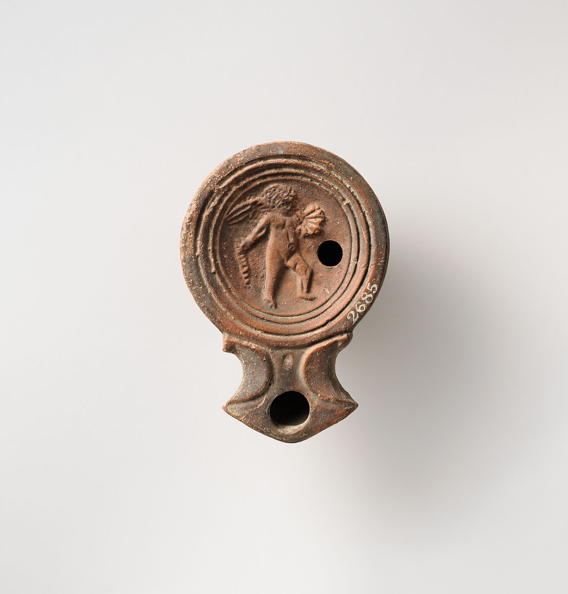 Terracotta oil lamp, Terracotta, Roman 