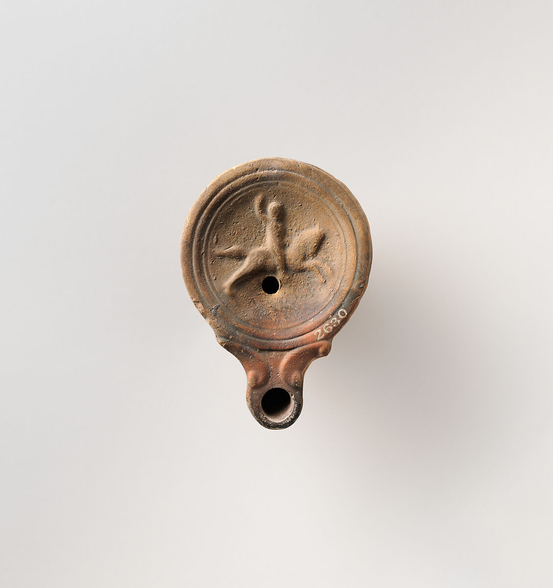 Terracotta oil lamp, Terracotta, Roman, Cypriot 